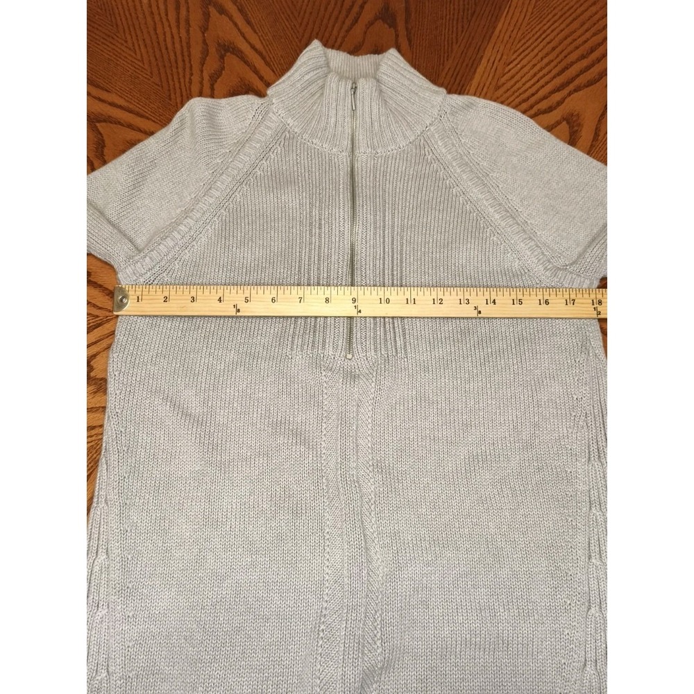 Carlise Cotton Cashmere Quarter Zip Cable Knit Tunic Sweater Small - Picture 7 of 9